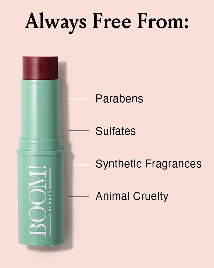 Boomstick Color Cream Blush Stick for Cheeks, Eyes & Lips, Berry