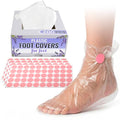 Disposable Plastic Foot Booties for Moisturizing & Wax - 200 Pack