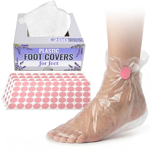 Disposable Plastic Foot Booties for Moisturizing & Wax - 200 Pack