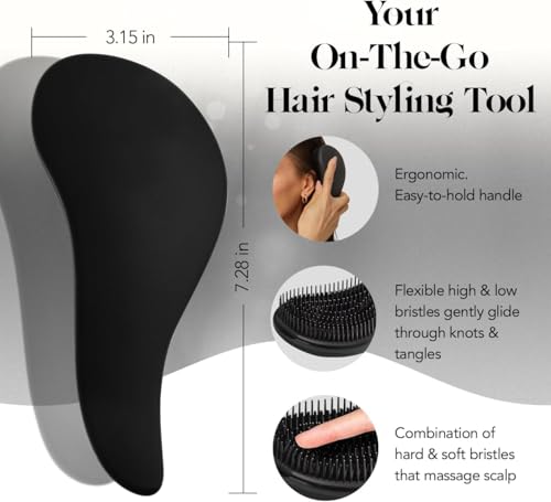 Kitsch Gentle Detangling Hair Brush - Flexible Bristles for Wet or Dry Hair