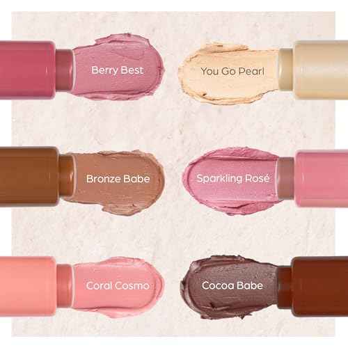 P?R MINERALS Silky Tint Creamy Multitasking Makeup Stick with Peptides - Lip and Cheek Stick with Natural, Healthy-Looking Glow & Ultra-Creamy Finish