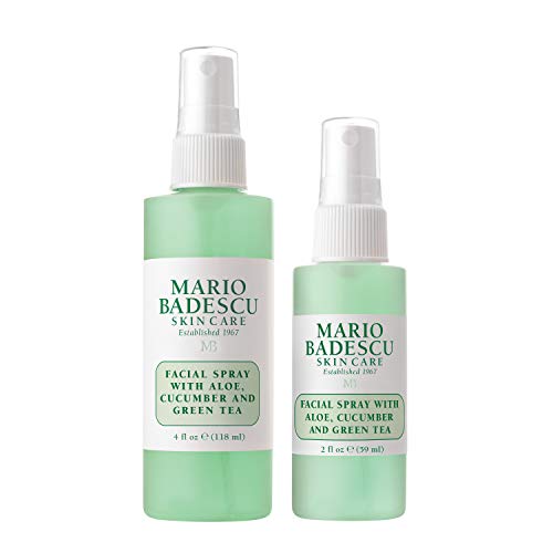 Mario Badescu Facial Spray with Aloe, Cucumber and Green Tea for All Skin Types | Face Mist that Hydrates & Invigorates | 4 FL OZ & 2 FL OZ Combo