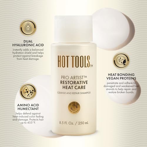 HOT TOOLS¢â Pro Artist Heat Protection Shampoo and Conditioner Set | Cleanse, Repair and Strengthen Heat-Styled Hair