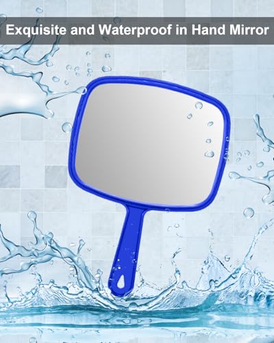 PROTECLE 10.3" L x 7.4" W Handheld Mirror, Salon Barber Hairdressing, Blue