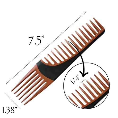ALAZCO Premium Duo Combo Detangling Hair Lifting Comb Wide Tooth Teasing Curly Straight Thick Wet Shower Wavy Afro Long Mohawk Wigs Men Women Volume Styling Heat Resistant Non-Slip