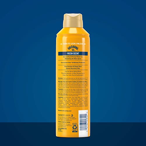 Gold Bond No Mess Talc-Free Body Powder Spray, 7 oz, Fresh