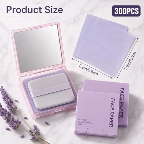 Gjinxi Oil Blotting Paper 300 Sheets with Mirror – Matte Finish