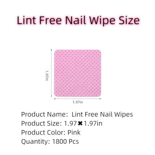 1800 PCS Lint Free Nail Wipes, Gel Nail Polish Remover Wipes, Absorbent Soft Non-woven Fabric Nail Cleaning Pads Lash Glue Wipe Cleaning Pads, Eyelash Extension Glue Wipes for Lash Extension Supplies