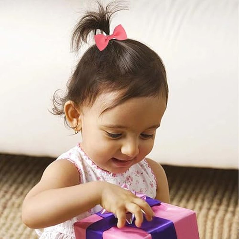 40 Pcs Baby Hair Ties with Bows - Soft Elastic Ponytail Holders