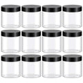 36 Pack 4 OZ Plastic Jars with Lids, BPA Free, Reusable Refillable Empty Round Clear 4oz Containers with Lids for Cosmetics, Travel, Samples, Beads, Slime, Spice, Small Items Storage