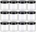 4 Oz Clear Plastic Containers with Lids, 12 Pack