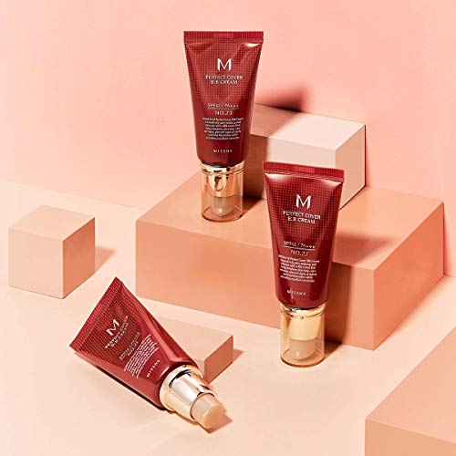 MISSHA M PERFECT COVER BB CREAM #27 SPF 42 PA+++ 50ml-Lightweight, Multi-Function, High Coverage Makeup to help infuse moisture for firmer-looking skin with reduction in appearance of fine lines