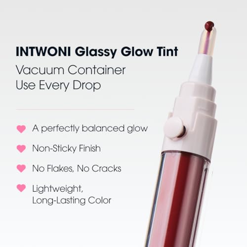 INTWONI Glassy Glow Lip Stain Tint 02 Berry Long Lasting Lip Velvet