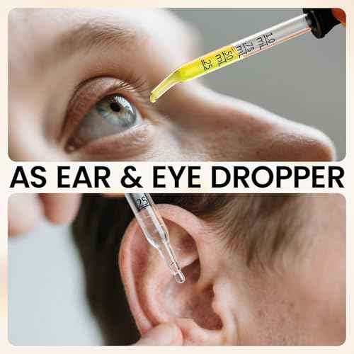 Teenitor 10pcs Eye Dropper 8pcs Glass Pipettes Dropper and 2pcs Cleaning Tool, Droppers for Oils Bent and Straight Tips, 1ml Dropper for Liquid Essential Oils, Ear, Eye, Craft, Measuring