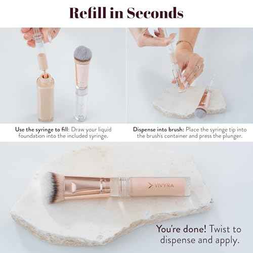 Contoured Foundation Brush | Multipurpose Foundation Brush for Liquid & Cream Foundation- with Built-in Container | Contour, Concealer & Blush Makeup brush | Ultimate Travel Makeup Tool