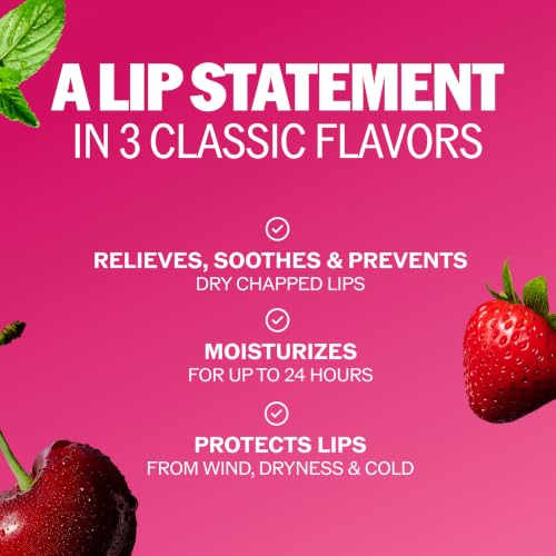 ChapStick Lip Care Set 3-Pack - Cherry, Strawberry & Spearmint Lip Balm - 0.15 Oz Each