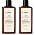 Cremo Italian Bergamot 2 in 1 Shampoo & Conditioner for Men,Notes of Italian Bergamot,Neroli Blossom,and Fresh Vetiver,16 Fl Oz,(Pack of 2)