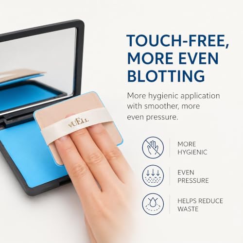 Oil Blotting Sheets Compact with Mirror & Puff – 100 Sheets