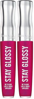 Rimmel Stay Glossy Lip Gloss Pop Fizz Pink 0.18oz Pack of 2