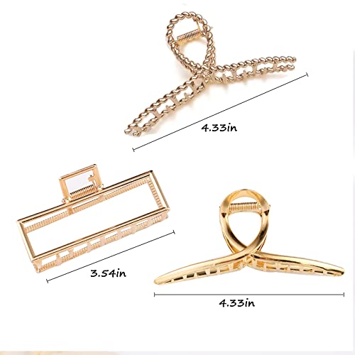 Mehayi 3Pc Metal Large Claw Clips for Thick Hair