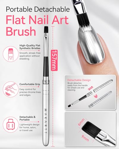 Makartt Chrome Gel Nail Polish Set - Gold & Silver Mirror Painting Gel
