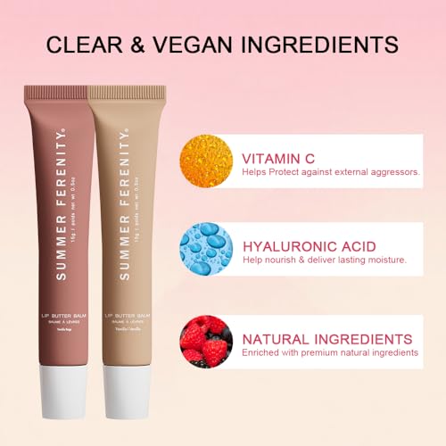 Summer Tinted Lip Butter Balm - Conditioning Lip Mask,Ultra-Hydrating,Instant Moisture, Shine,Hydration - Sheer-Tinted,Soothing Lip Care - Pink Sugar (0.5 Oz)