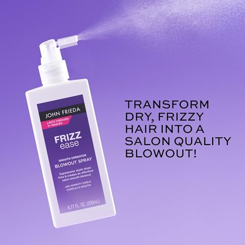 John Frieda Frizzease Smooth Operator Blowout Spray, Texture Spray for Hair, Hair Gloss in a Spray, Heat Protection Spray for Hair, 6.77 Oz