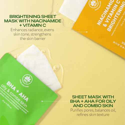 Complete Korean Face Mask Pack of 30 Hydrating Sheet Masks for All Skin Types | Refreshing, Moisturizing, Exfoliating, Anti Aging Face Masks Skincare | Vitamin C, Collagen, Retinol, Hyaluronic Acid
