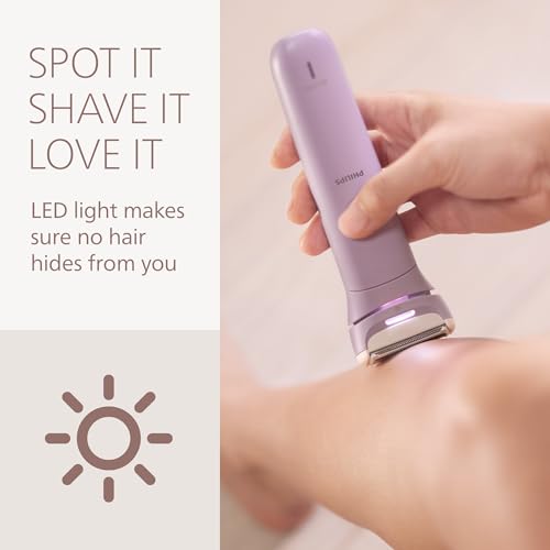 Philips Lady Shaver Series 8000 Cordless Wet & Dry Electric Razor with Trimmer & Accessories