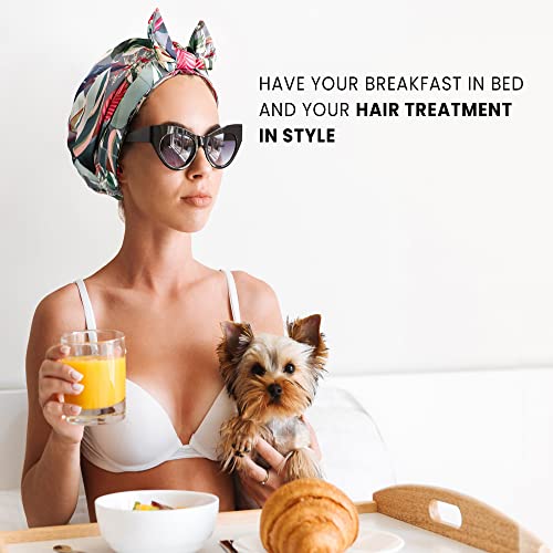 Reusable Waterproof Shower Cap Women | Leakproof Silicone Band