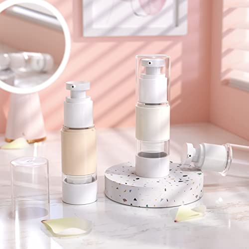 30ml Airless Pump Bottles, Clear Travel Size Cosmetic Dispenser (Pack of 6)
