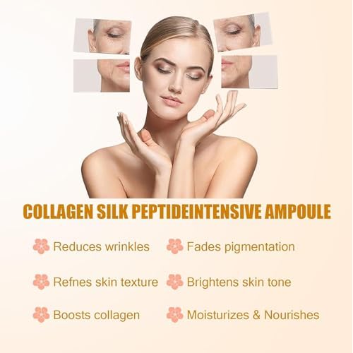 2PCS Deep Collagen Silk Peptide Lifting Ampoule Serum£¬Korean Anti-Aging Facial Essence, Firming Wrinkle-Smoothing Hydrating£¬Non-Greasy Gentle Formul 50ML/1.69FL.OZ