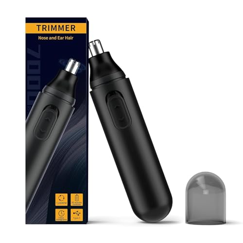 Ear and Nose Hair Trimmer for Men, 4 in 1 USB Rechargeable Professional Eyebrow and Facial Hair Trimmer with Waterproof Head Double-Edge Stainless Steel Blade