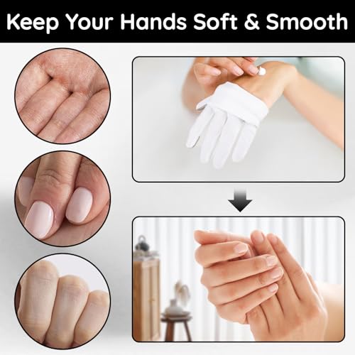 White Cotton Touchscreen Gloves - 8 Pair Medium Hand Moisturizing