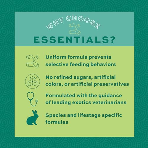 Oxbow Essentials Adult Rabbit Food - All Natural Adult Rabbit Pellets - Veterinarian Recommended- No Seeds, Fruits, or Artificial Ingredients- All Natural Vitamins & Minerals- Made in the USA- 10 lb.