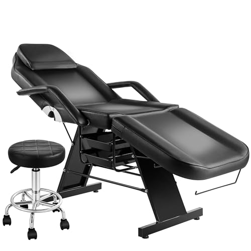 KIIUMI Tattoo Chair & Facial Bed with Hydraulic Stool - Multi-Purpose Salon