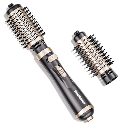 Beautimeter 3-in-1 Rotating Hair Dryer Brush with 2 Interchangeable Heads