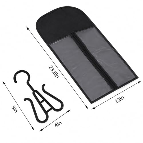 Hadwoer 4-Pack Wig & Hair Extension Storage Bags with Hangers, Dust-Proof