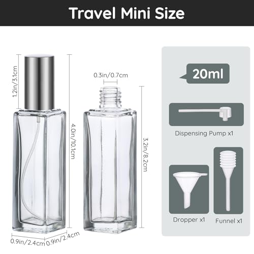 Segbeauty 20ml Refillable Perfume Bottle Set - 2 Leakproof Glass Atomizers
