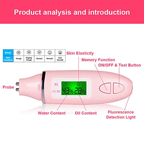 Portable Skin Analyzer Pen with LCD Display - Moisture & Oil Tester