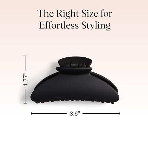 Kitsch Medium Hair Claw Clips for Women - Black & Tortoise, 2 Pack