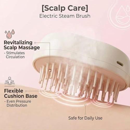 Rechargeable Steam Hair Brush with Mist & Red Light Therapy