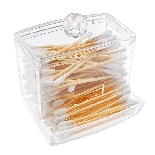 900 Count Cotton Swabs with Bamboo Handles and Holder