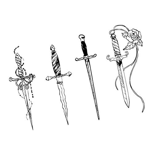 Neva Nude Daggers with Swagger Temporary Tattoos