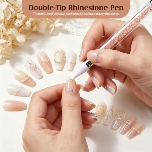 Artdone Nail Dotting Tools Kit with Rhinestone Picker and Extra Wax Tips for Nail Art