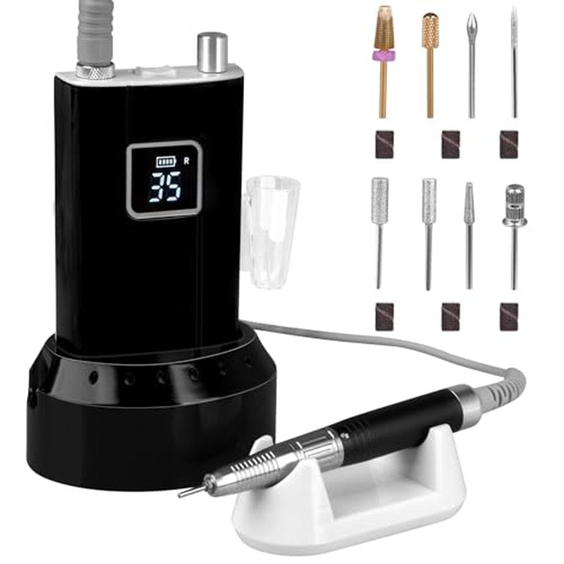Professional 80W Brushless Nail Drill, 35000RPM Cordless E-File