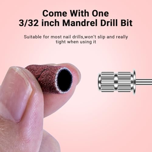 MelodySusie 100 Pcs 150 Grit Nail Drill Bits Sanding Bands