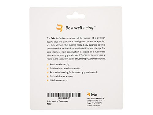 Brio Precision Slant Tip Tweezers for Women – Stainless Steel