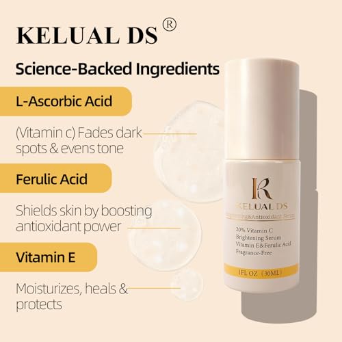 KELUAL DS Vitamin C Serum 20% - Brightening Face Serum 1.0 OZ