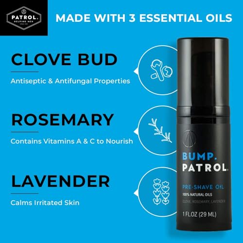 Bump Patrol Pre Shave Oil for Men with Natural Essential Oils ? Smooth Razor Glide, Face and Head Shaving Prep, Lightweight Travel Size Pre Shave for Men - 1 oz (Pack of 1)